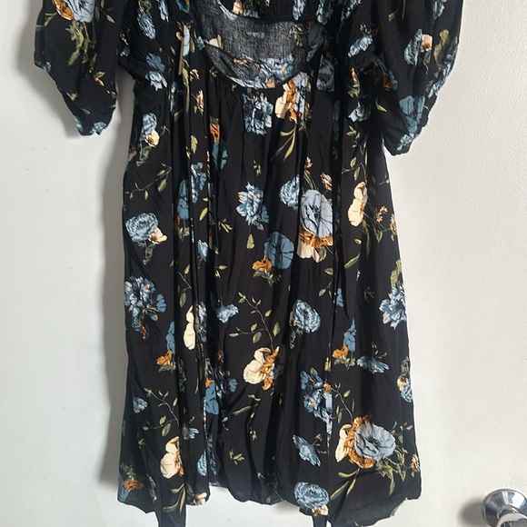 Maurice’s Black Blue Orange Green Floral Midi Dress Plus Size 2X / NWOT - Picture 5 of 5